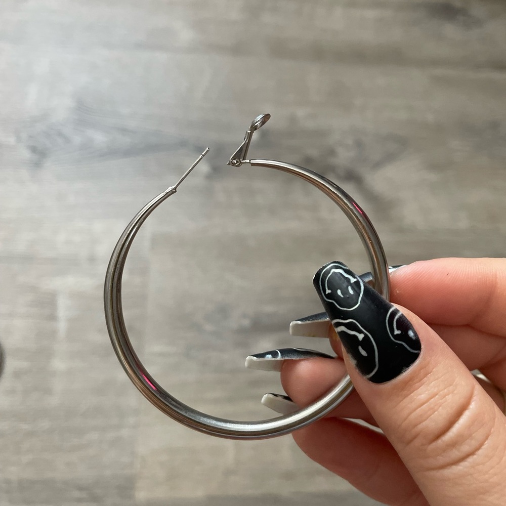 silver hoops - Picture 2 of 3